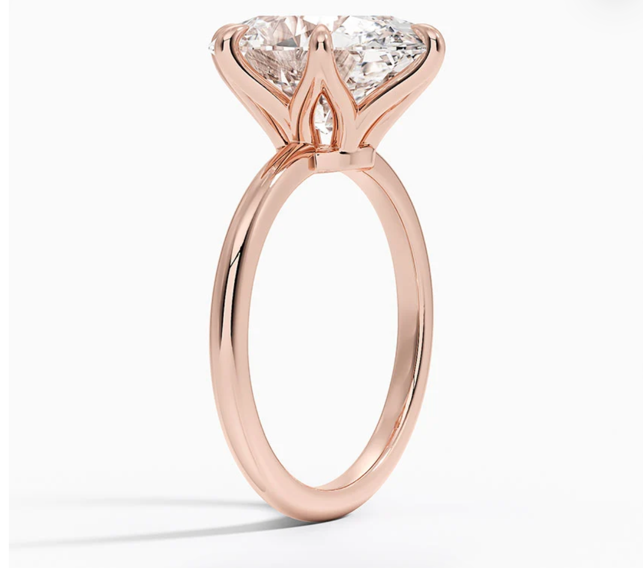 Altı Tırnak 7.00 Karat D-VS Oval Tektaş Laboratuvar Pırlanta Yüzük - Bold Diamonds