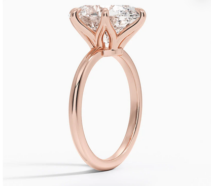 Altı Tırnak 7.00 Karat D-VS Oval Tektaş Laboratuvar Pırlanta Yüzük - Bold Diamonds