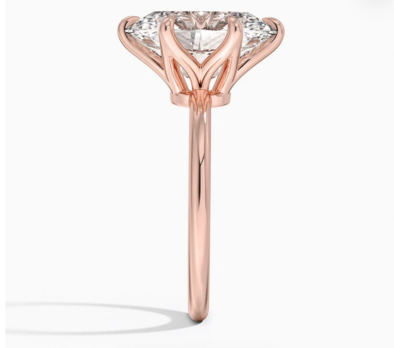 Altı Tırnak 7.00 Karat D-VS Oval Tektaş Laboratuvar Pırlanta Yüzük - Bold Diamonds