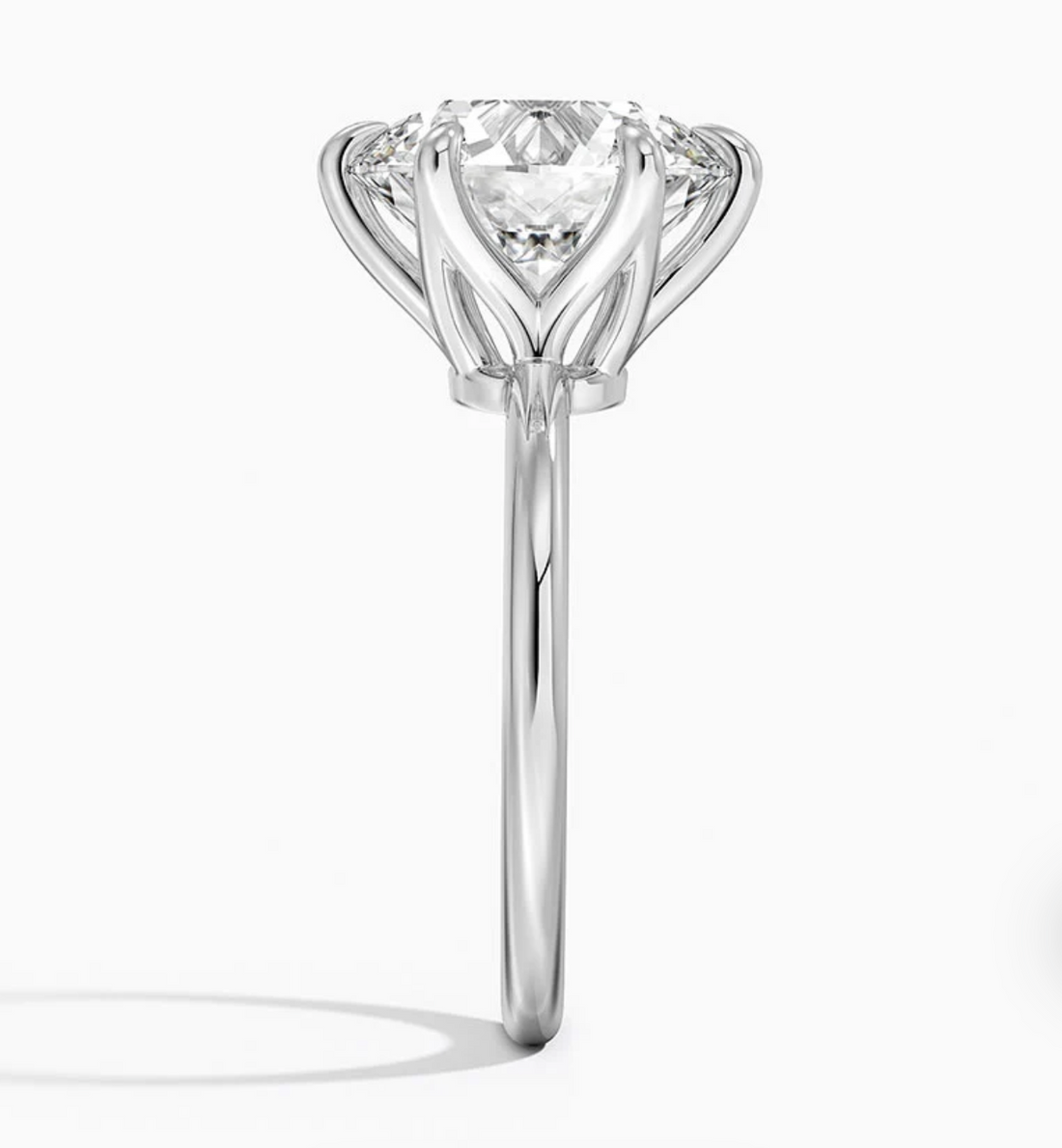 Altı Tırnak 7.00 Karat Yuvarlak Kesim D-VS Tektaş Laboratuvar Pırlanta Yüzük - Bold Diamonds