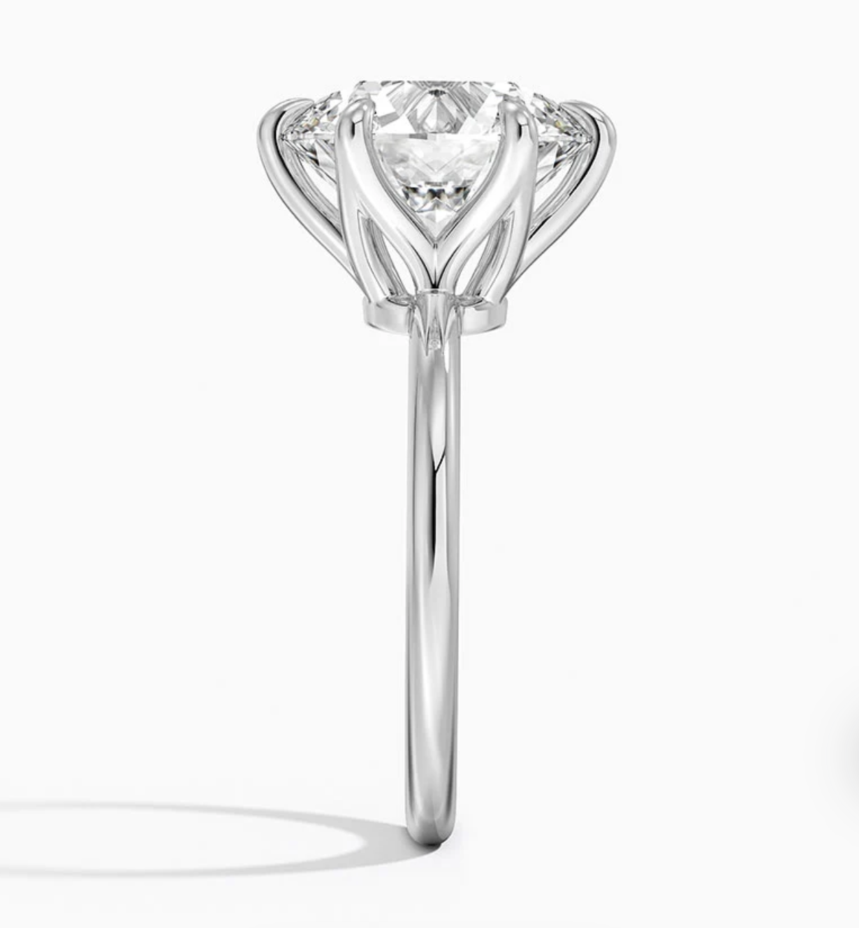 Altı Tırnak 7.00 Karat Yuvarlak Kesim D-VS Tektaş Laboratuvar Pırlanta Yüzük - Bold Diamonds