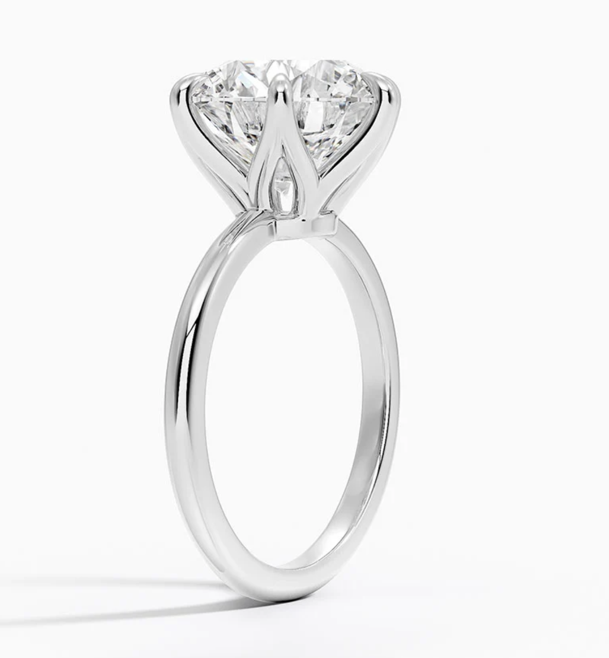 Altı Tırnak 7.00 Karat Yuvarlak Kesim D-VS Tektaş Laboratuvar Pırlanta Yüzük - Bold Diamonds