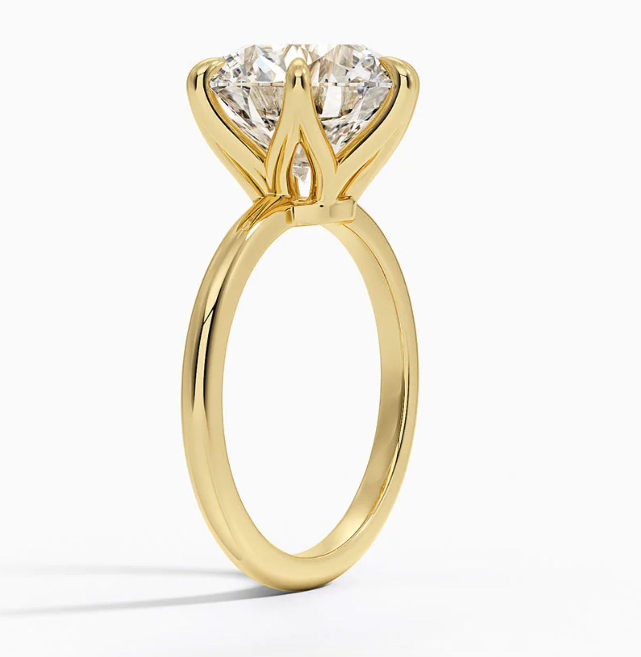 Altı Tırnak 7.00 Karat Yuvarlak Kesim D-VS Tektaş Laboratuvar Pırlanta Yüzük - Bold Diamonds