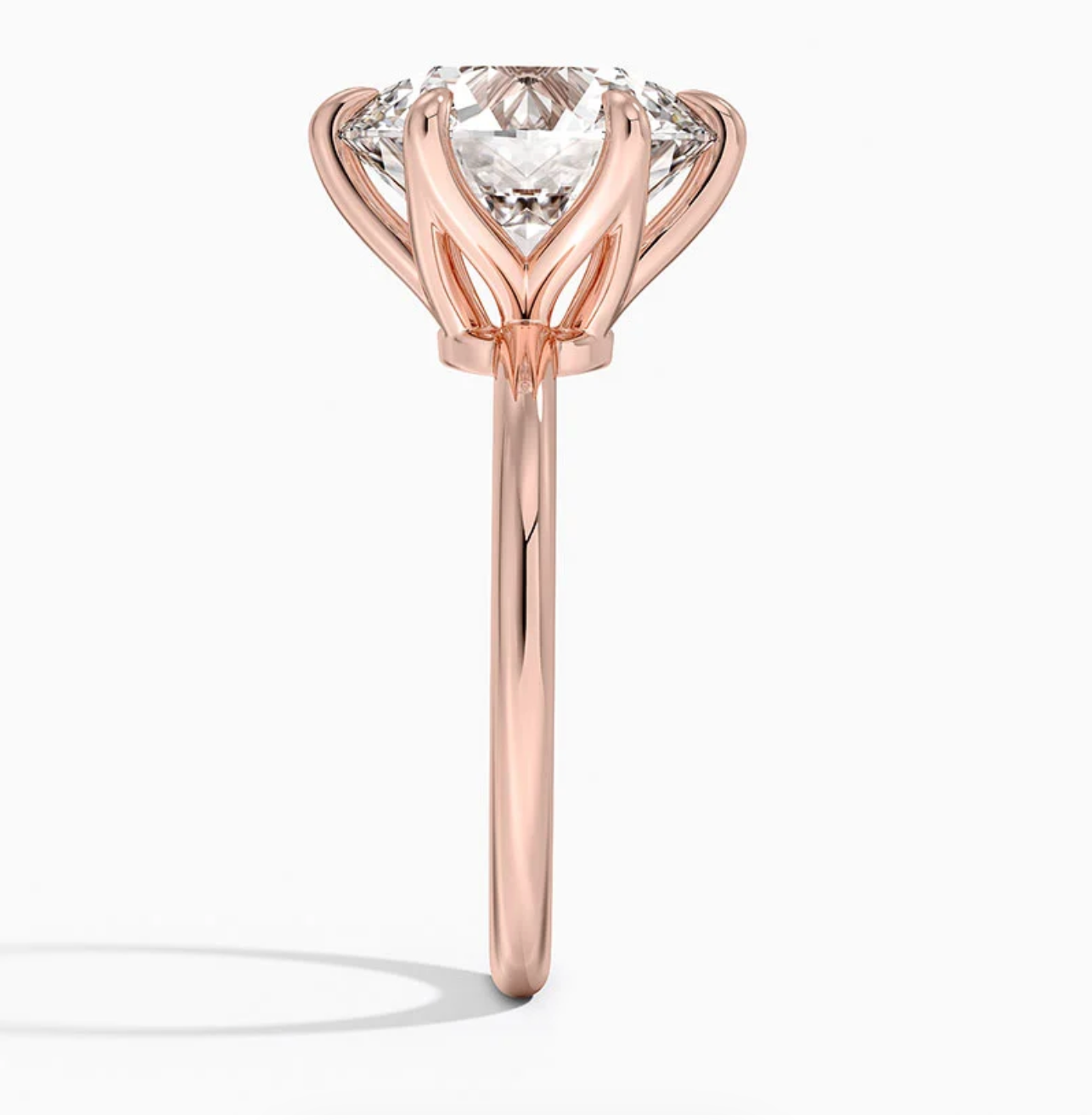 Altı Tırnak 7.00 Karat Yuvarlak Kesim D-VS Tektaş Laboratuvar Pırlanta Yüzük - Bold Diamonds
