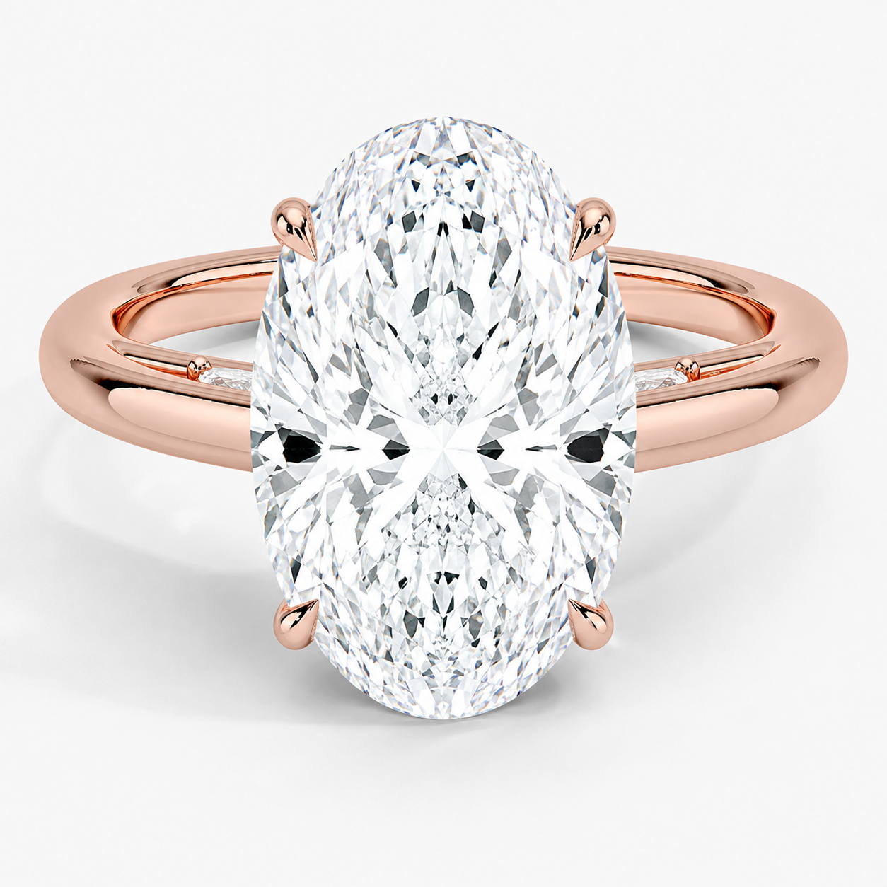 5.30 Karat Oval Kesim Hidden Halo Tasarım Tektaş Laboratuvar Pırlanta Yüzük - Salzburg - Bold Diamonds