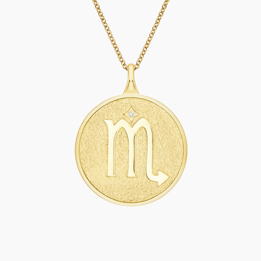 Akrep Burcu Madolyon 1.00 karat Yuvarlak Kesim Laboratuvar Pırlanta Kolye 18K - Bold Diamonds