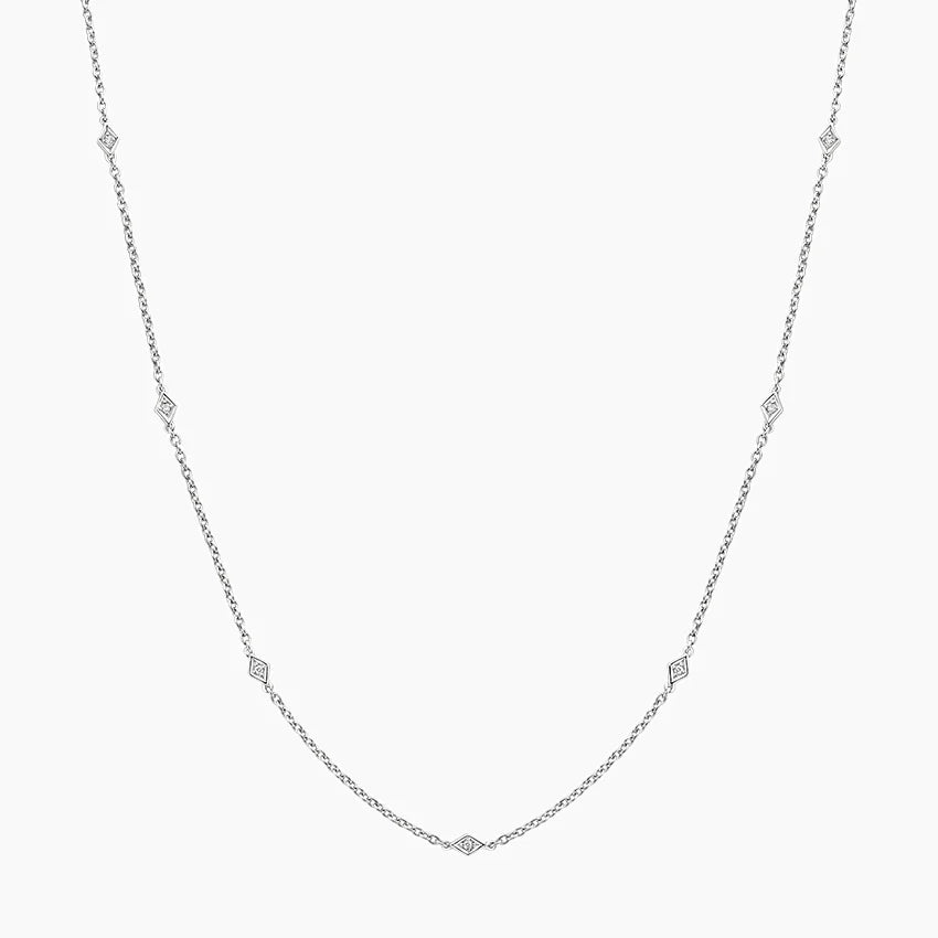 Altın Zincir 1.00 karat Yuvarlak Kesim Laboratuvar Pırlanta Kolye 18K - Bold Diamonds