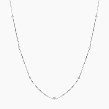 Altın Zincir 1.00 karat Yuvarlak Kesim Laboratuvar Pırlanta Kolye 18K - Bold Diamonds