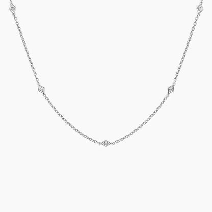 Altın Zincir 1.00 karat Yuvarlak Kesim Laboratuvar Pırlanta Kolye 18K - Bold Diamonds