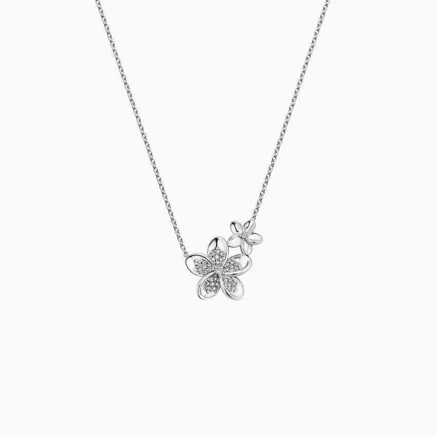 Çiçek Model 1.00 karat Yuvarlak Kesim Laboratuvar Pırlanta Kolye 18K - Bold Diamonds