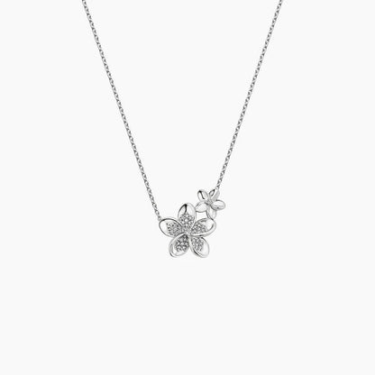 Çiçek Model 1.00 karat Yuvarlak Kesim Laboratuvar Pırlanta Kolye 18K - Bold Diamonds