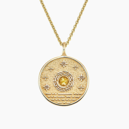 Güneş Model 1.00 karat Laboratuvar Citrine Kolye 18K - Bold Diamonds