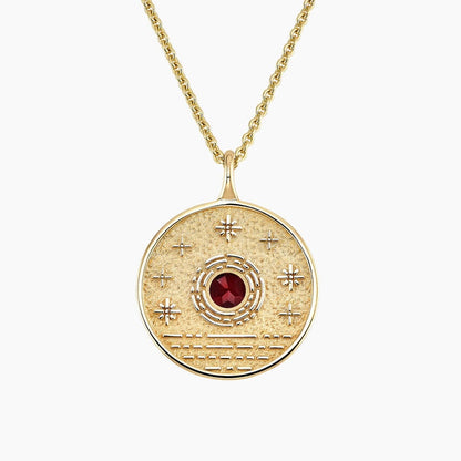 Güneş Model 1.00 karat Laboratuvar Garnet Kolye 18K - Bold Diamonds