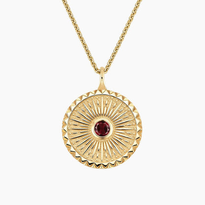 Güneş Model 1.00 karat Laboratuvar Garnet Kolye 18K - Bold Diamonds