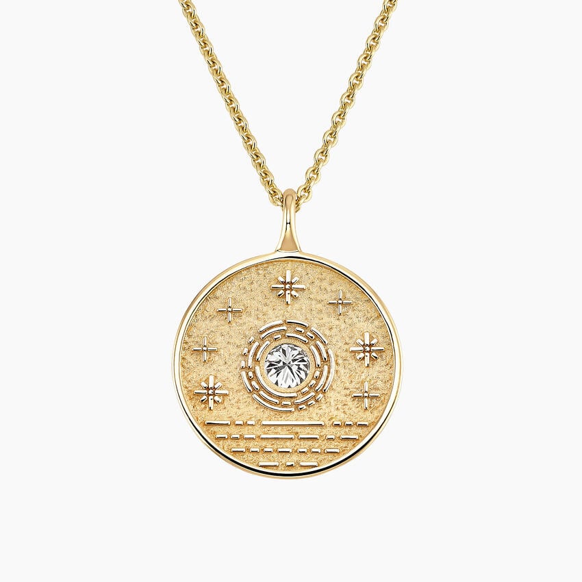 Güneş Model 1.00 karat Laboratuvar Pırlanta Kolye 18K - Bold Diamonds