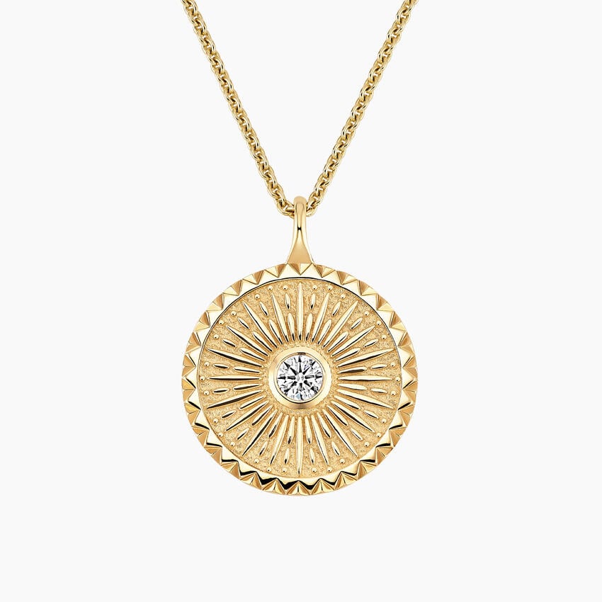 Güneş Model 1.00 karat Laboratuvar Pırlanta Kolye 18K - Bold Diamonds