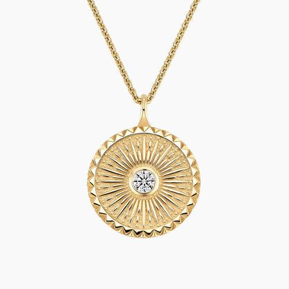 Güneş Model 1.00 karat Laboratuvar Pırlanta Kolye 18K - Bold Diamonds