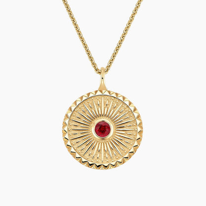 Güneş Model 1.00 karat Laboratuvar Ruby Kolye 18K - Bold Diamonds
