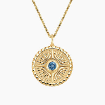 Güneş 1.00 Karat London Blue Topaz Kolye