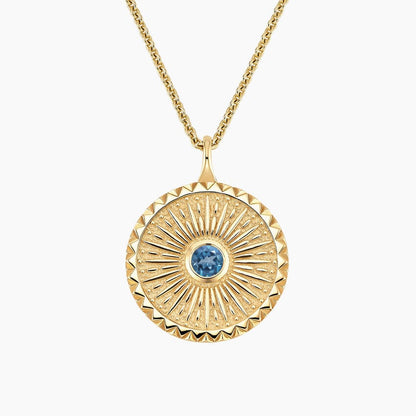 Güneş Model 1.00 karat London Blue Topaz Kolye 18K - Bold Diamonds