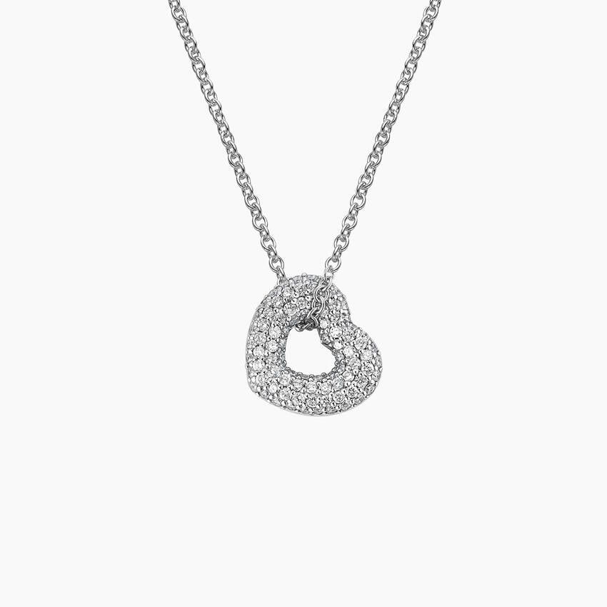 Kalp Model 1.00 karat Yuvarlak Kesim Laboratuvar Pırlanta Kolye 18K - Bold Diamonds