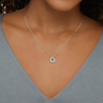 Kalp Model 1.00 karat Yuvarlak Kesim Laboratuvar Pırlanta Kolye 18K - Bold Diamonds