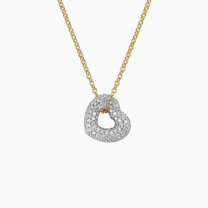 Kalp Model 1.00 karat Yuvarlak Kesim Laboratuvar Pırlanta Kolye 18K - Bold Diamonds