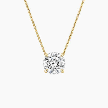 Tektaş 3.00 karat Yuvarlak Kesim Laboratuvar Pırlanta Kolye 18K - Bold Diamonds
