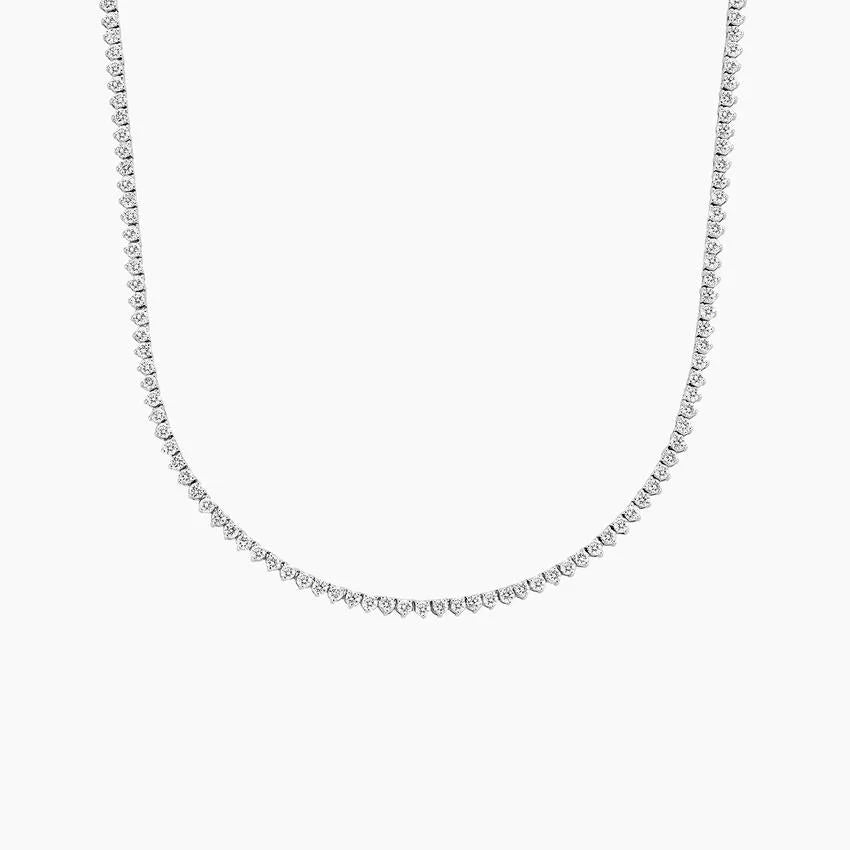 Tenis Model 3.00 karat Yuvarlak Kesim Laboratuvar Pırlanta Kolye 18K - Bold Diamonds