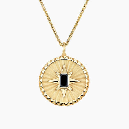 Yıldız Model 1.00 karat Emerald Kesim Black Diamond Kolye 18K - Bold Diamonds