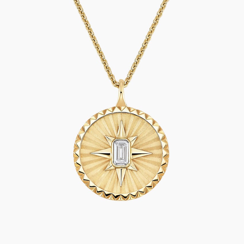 Yıldız Model 1.00 karat Emerald Kesim Diamond Pırlanta Kolye 18K - Bold Diamonds