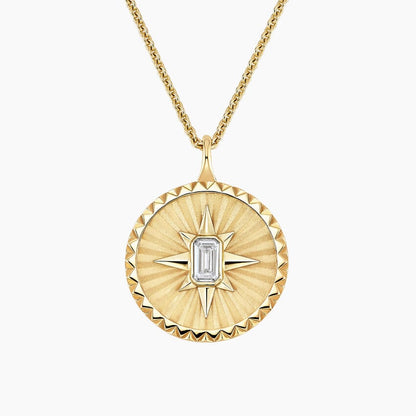 Yıldız Model 1.00 karat Emerald Kesim Diamond Pırlanta Kolye 18K - Bold Diamonds