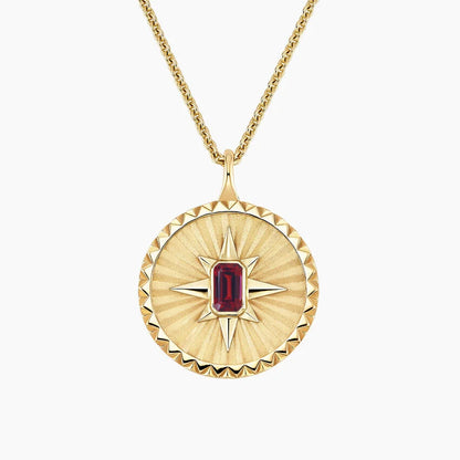 Yıldız Model 1.00 karat Emerald Kesim Garnet Kolye 18K - Bold Diamonds