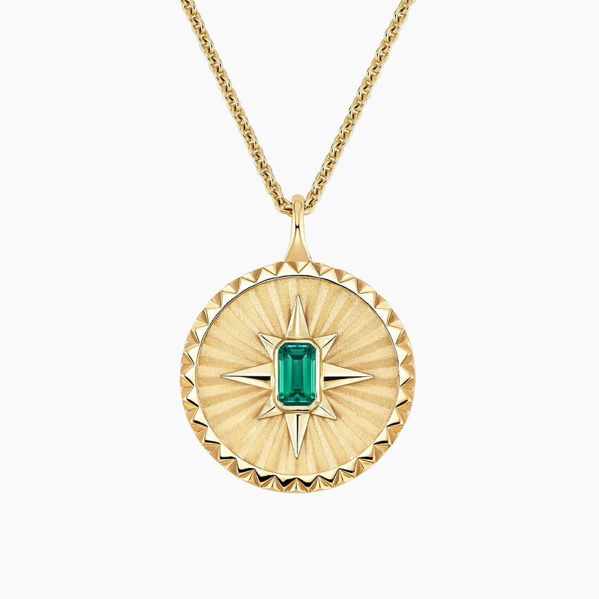 Yıldız Model 1.00 karat Emerald Kesim Kolye 18K - Bold Diamonds