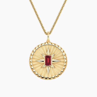 Yıldız Model 1.00 karat Emerald Kesim Ruby Kolye 18K - Bold Diamonds