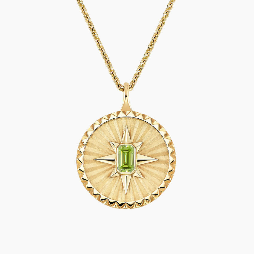 Yıldız Model 1.00 karat Emerald Kesim Tourmaline Kolye 18K - Bold Diamonds
