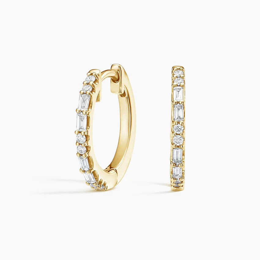 Baget Küpe 1.00 Karat Laboratuvar Pırlanta Küpe 18K - Bold Diamonds