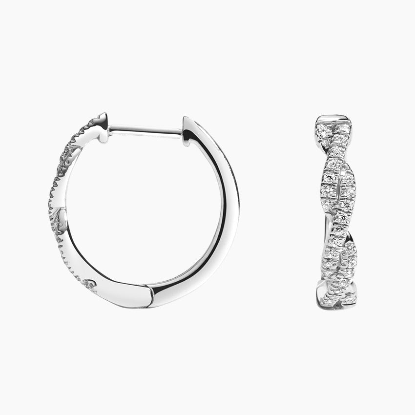 Bükülmüş Diva 1.00 Karat Laboratuvar Pırlanta Küpe 18K - Bold Diamonds