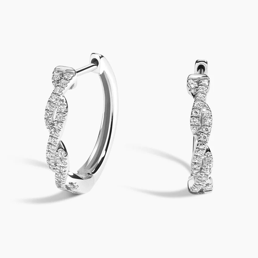 Bükülmüş Diva 1.00 Karat Laboratuvar Pırlanta Küpe 18K - Bold Diamonds