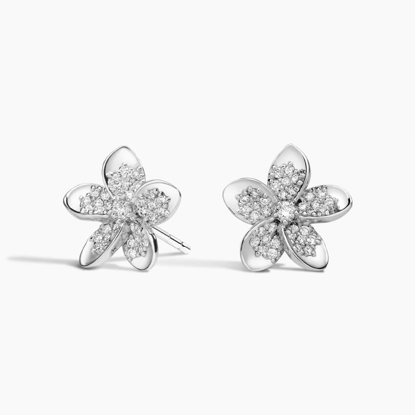Çiçek Model 3.00 Karat Laboratuvar Pırlanta Küpe 18K - Bold Diamonds