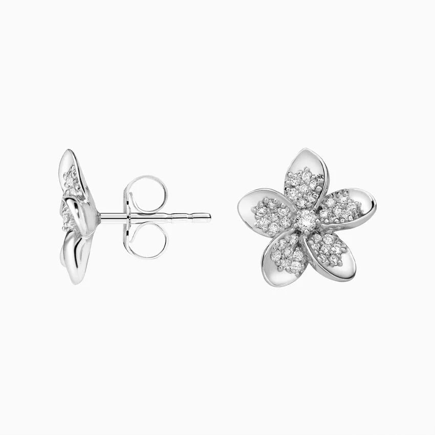 Çiçek Model 3.00 Karat Laboratuvar Pırlanta Küpe 18K - Bold Diamonds