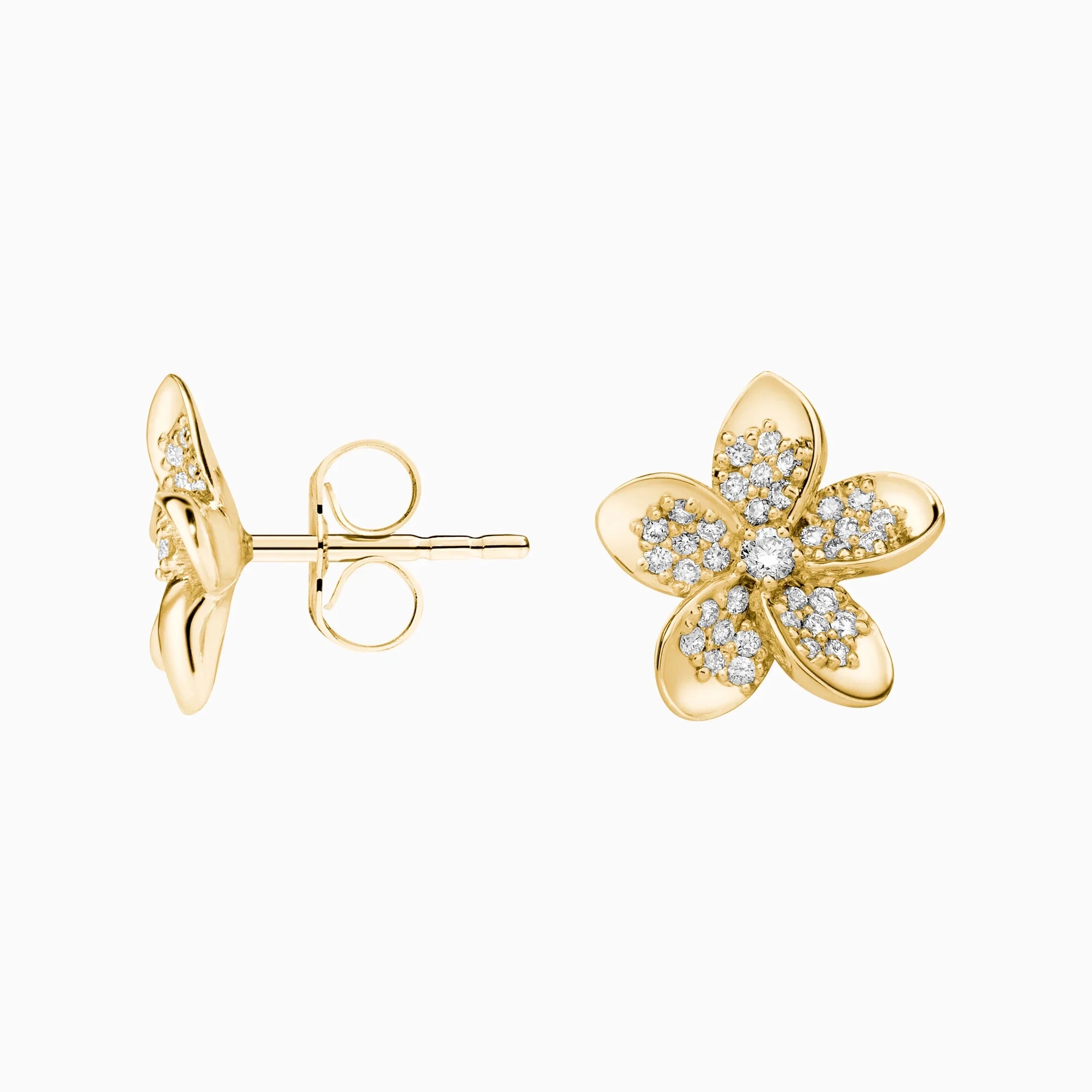 Çiçek Model 3.00 Karat Laboratuvar Pırlanta Küpe 18K - Bold Diamonds