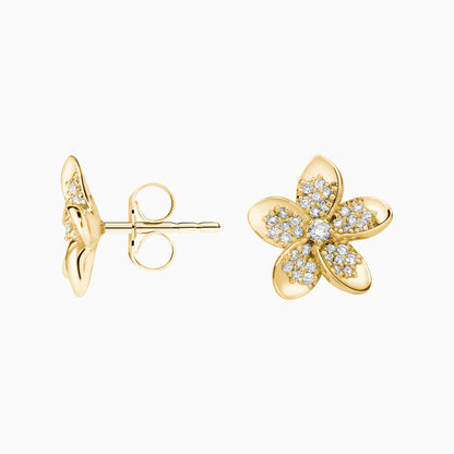Çiçek Model 3.00 Karat Laboratuvar Pırlanta Küpe 18K - Bold Diamonds