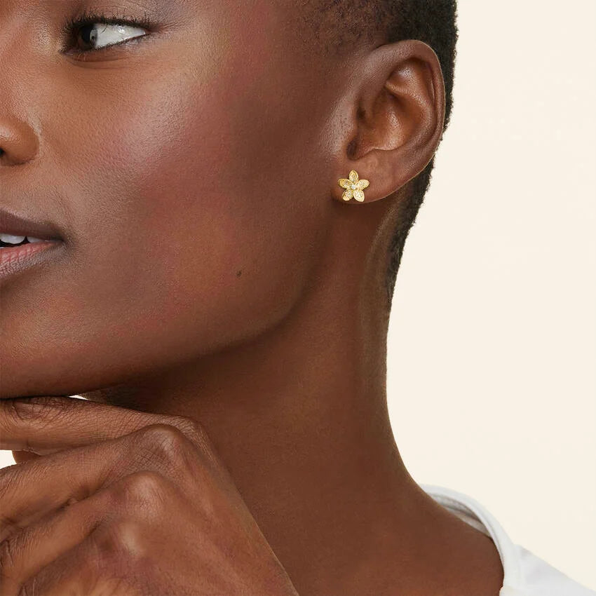 Çiçek Model 3.00 Karat Laboratuvar Pırlanta Küpe 18K - Bold Diamonds
