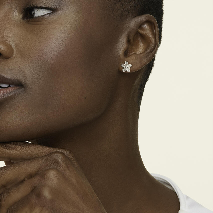 Çiçek Model 3.00 Karat Laboratuvar Pırlanta Küpe 18K - Bold Diamonds