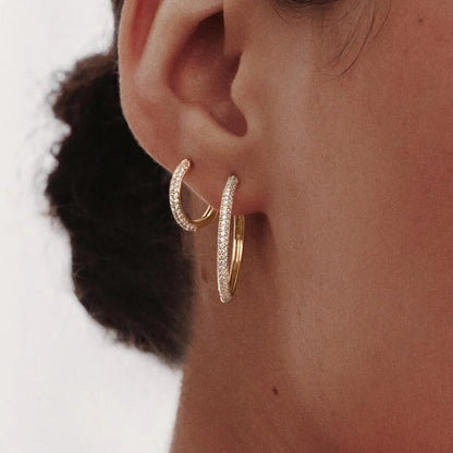 Ciel Model İnce 1.00 Karat Laboratuvar Pırlanta Küpe 18K - Bold Diamonds
