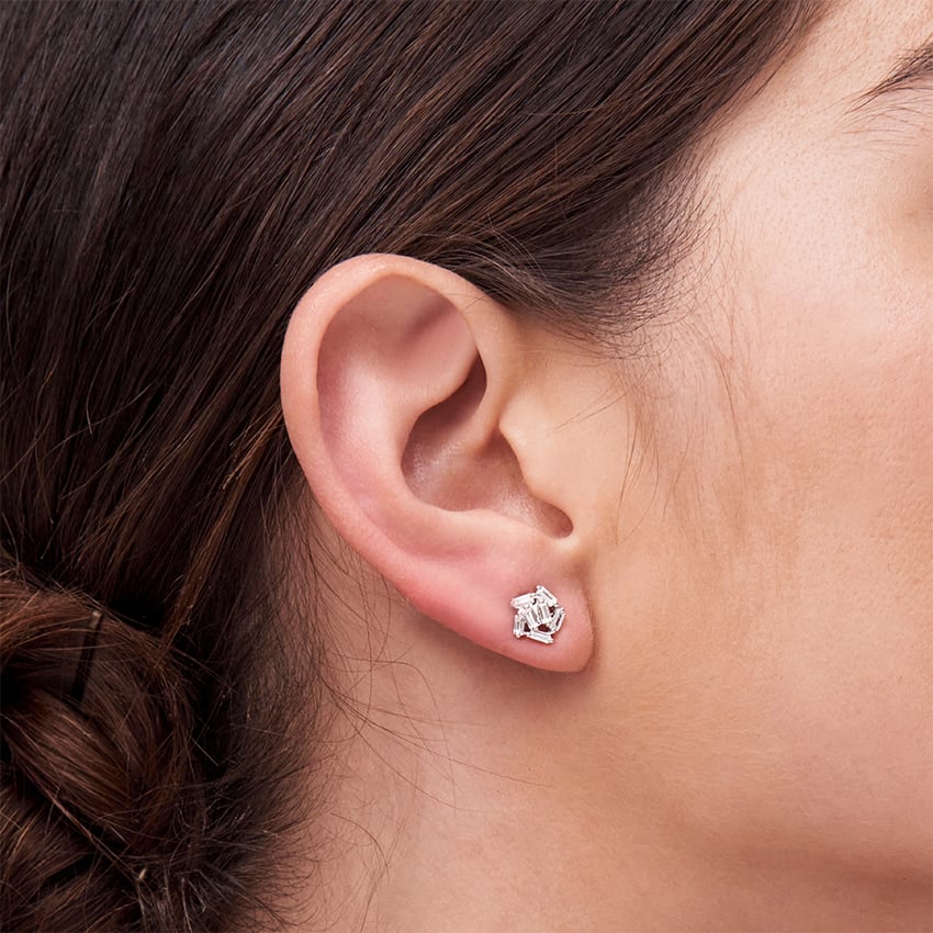 Crystal Flow 1.00 Karat Laboratuvar Pırlanta Küpe 18K - Bold Diamonds