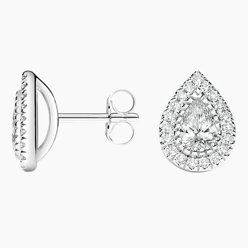 Damla Halo Model 2.00 Karat Laboratuvar Pırlanta Küpe 18K - Bold Diamonds