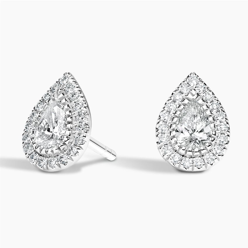 Damla Halo Model 2.00 Karat Laboratuvar Pırlanta Küpe 18K - Bold Diamonds