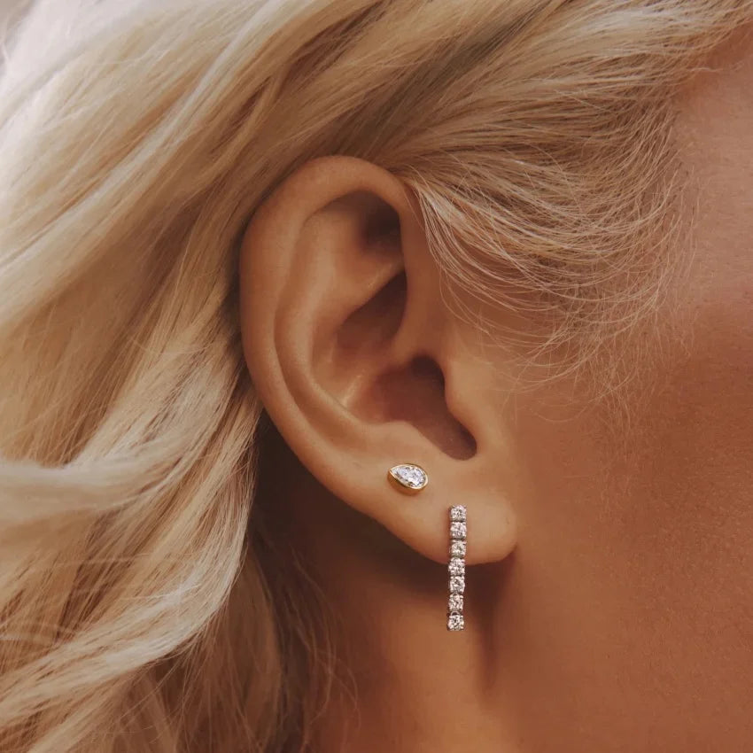 Damla Kesim 1.00 Karat Laboratuvar Pırlanta Küpe 18K - Bold Diamonds